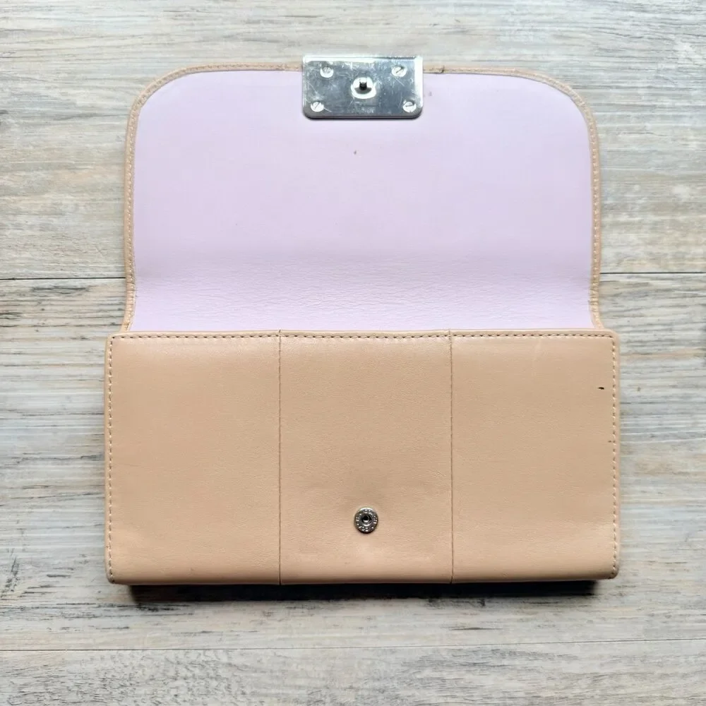 Vintage Coach Kristin Leather Wallet Tan Buttery Soft Leather Turnlock Flap Y2K
